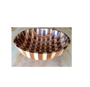 Vente en gros grand bol en bois naturel artisanat pour taille personnalisée présentoir de fruits bol de service en bois - Product Image 5