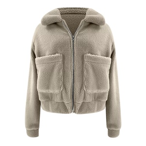 Veste polaire Sherpa d'hiver pour femmes la plus vendue support confortable à glissière facile à porter chaud toile de polyester personnalisée pour dames - Product Image 2