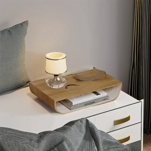 Elegante mesita de noche de madera maciza flotante, cajón hecho a mano, respetuoso con el medio ambiente, diseño moderno, almacenamiento para dormitorio, sala de estar, hogar y oficina - Product Image 1