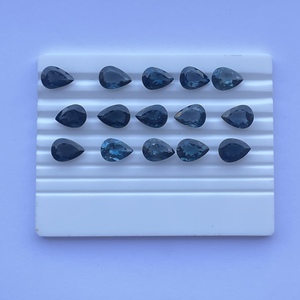 10mm 12mm 14mm naturel Londres bleu topaze pierre à facettes poire coupe pierre précieuse en vrac pour la fabrication de bijoux bague boucle d'oreille gouttes en ligne 2025 - Product Image 4