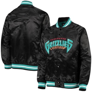 Chaqueta universitaria de satén de poliéster 100% personalizada con cierre de cremallera y letras de bombardero de invierno impermeables para cortavientos universitario - Product Image 1