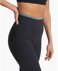 Nueva moda sin costuras de cintura alta transpirable correr entrenamiento gimnasio Fitness deportes Yoga Leggings para mujeres con elástico personalizado - Product Image 5