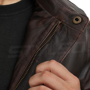 Chaqueta de cuero personalizada para hombre, chaqueta de cuero 2023 Original, a la moda, ajustada, elegante, nueva calidad, 100% - Product Image 6