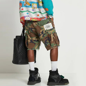 Fabricant personnalisé OEM Short en jean à taille élastique à la mode de la rue Logo personnalisé Short en jean camouflage - Product Image 4