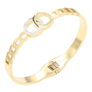 Braccialetti in acciaio inossidabile placcato oro con cerniera - Product Image 2