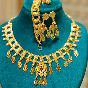 2024 Best Buy Ready Estilo vintage 24K Chapado en oro Conjunto de joyas de moda Fabricante indio Inspirado Comoras Mayotte-Cobre rápido - Product Image 1