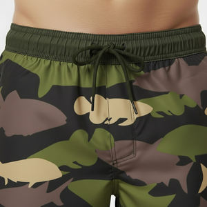 Shorts unisexes personnalisés en polyester 100 % respirant, séchage rapide, extensible dans 4 directions, protection solaire UPF 50+, taille mi-haute avec cordon de serrage - Product Image 3