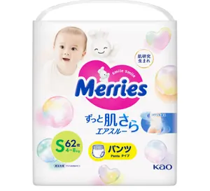 Zuverlässige Marke Merries Windeln Japan Hochwertige Einweg-Baby windeln Hose S 62 Stück 4 Packungen in 1 Karton made in Japan