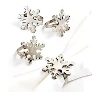 แหวนผ้าเช็ดปากสำหรับงานแต่งงานสีเงินทอง - Product Image 6