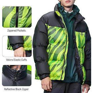 Nouvelle veste matelassée à capuche pour homme, design brillant à bulles au dos, écologique, respirante, décontractée, tricotée, personnalisable - Product Image 4