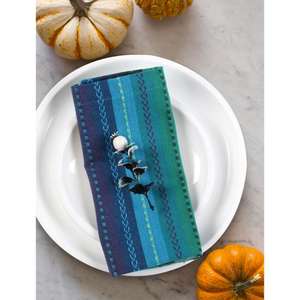 Vente d'usine Serviettes De Dîner En Tissu-Lin Coton TEAL MULTI Couleur Naturelle Cocktails Serviettes De Dîner Lavable En Machine Serviettes De Dîner - Product Image 3