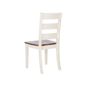 Chaise de salle à manger moderne en bois de teck massif avec finition blanche et naturelle Mobilier d'intérieur et d'extérieur pour appartement et villa - Product Image 4