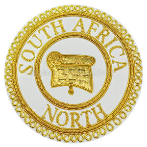 BADGE PROVINCIAL DE ROBE D'ARTISANAT MAÇONNIQUE POUR STEWARD DE CHARITÉ-FIL DE BULLION D'OR BRODÉ À LA MAIN-BADGE DE TABLIER MAÇON - Product Image 6