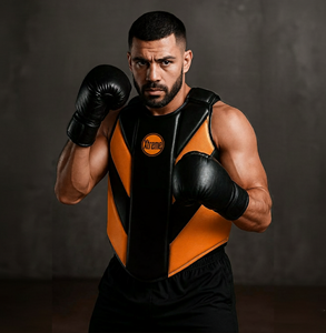 Protection de poitrine en cuir PU avec ouverture à boucle et crochet, entraînement aux arts martiaux, boxe, taekwondo, karaté, réglable, durable, respirant - Product Image 6