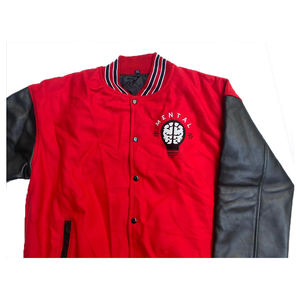 Vestes d'université confortables grande taille pour hommes vestes vente en gros veste d'université lettermen unie avec logo personnalisé pour hommes - Product Image 5