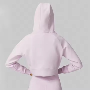 Femmes essentiel Gym sport survêtement haute qualité coton lourd survêtement veste décontracté Fitness vêtements doux confortable - Product Image 4