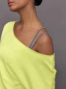 Custom Logo Gym Fitness Off Shoulder Sweatshirt For Women French Terry Crewneck <b>Jumper</b> Sweater <b>Long</b> Length Winter Spring Seasons - Product Image 4