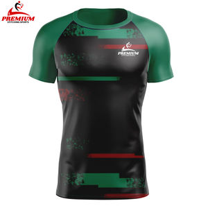 Vente en gros personnalisée Chemises de compression Couche de base Chemise d'entraînement en polyester Chemise de compression pour homme Fitness à manches courtes - Product Image 5