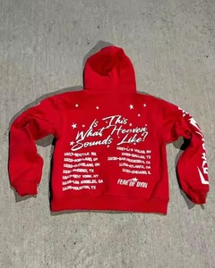 เสื้อมีฮู้ดสั่งตัด500จีเอสเอ็มมีฮู้ดซักกรดโลโก้ DTG หนาสไตล์วินเทจ - Product Image 4