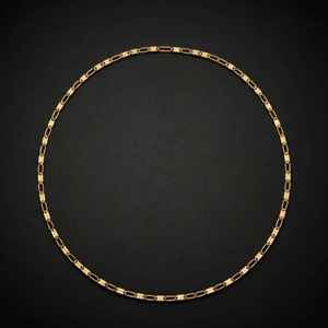 Elegante Cadena Cubana con Corte Radiante y Acabado Dorado Intenso, Collar de Lujo Chapado en Oro, Regalo de Joyería - Product Image 1