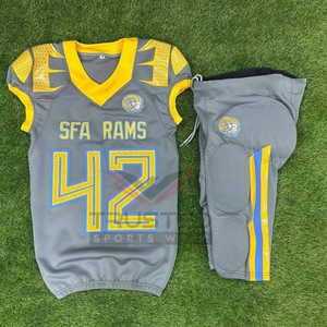 Uniforme de football américain avec nom et numéro d'équipe, taille plus, manches courtes, couleurs personnalisées - Service OEM/ODM - Product Image 5