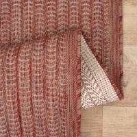 Tapis d'intérieur/extérieur Adiva en polypropylène tissé jacquard, fabriqué à la machine, avec envers en jute, résistant aux intempéries, facile à nettoyer, anti-taches