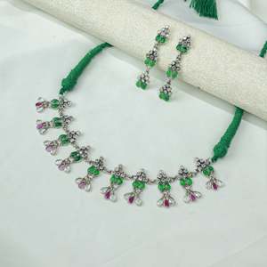 Conjunto de Gargantilla y Pendientes de Plata con Diseño Floral Bohemio Ayushi, Joyería Fina para Bodas y Regalos, Chapado en Oro con Circonitas - Product Image 2