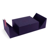 Boîtes en papier rigides personnalisées, faites à la main, gaufrées, pour cosmétiques, parfums, bijoux, cadeaux de luxe, avec fermeture magnétique à double porte