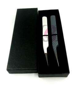 Vente en gros de pinces à épiler pour extensions de cils GETUP BROSONS IMPEX, antistatiques, à pointe lisse, en acier inoxydable, à pointe argentée, revêtement en poudre, personnalisées - Product Image 2