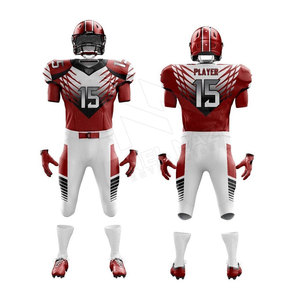 Custom Heat-Transfer American Football Jersey Set for Adults Short Quick Dry Breathable Design Side Panel Elastic Fit Pants - Product Image 4