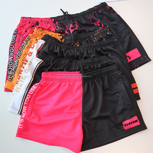 Shorts de rugby d'été Western Country avec poches, fermetures éclair, taille élastique, respirants, sublimation personnalisée pour adultes unisexe - Product Image 1