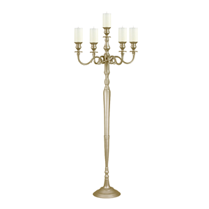 Candelabro de Metal plateado de 3 brazos de diseño moderno cristal hecho a mano boda fiesta hogar evento decoración forma personalizada centro de mesa - Product Image 6