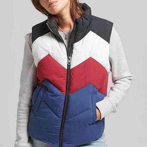 Chaleco sin mangas personalizado con diseño de servicio OEM de color contrastante, chaqueta acolchada con cuello levantado, chaquetas para hombre, estilo HIGH STREET - Product Image 4