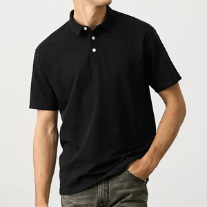 Polo décontracté moderne pour homme, manches courtes, tissu tissé, couleur unie, coupe classique, col boutonné, à porter au quotidien - Product Image 6