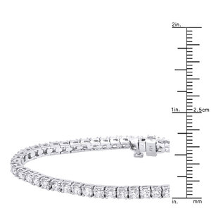 Brazalete de Tenis de Oro Blanco de 14K para Mujer, Elegante Brazalete con Diamantes Redondos de 5 Quilates, Diseño Clásico, Joyería Fina de Moda - Product Image 5