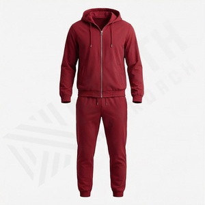 Men Winter Lightweight Customized Color <b>Zip</b> <b>Hooded</b> Tracksuit Athletic Jogger Set Full Jacket Regular Fit Performance Sportswear - Product Image 1