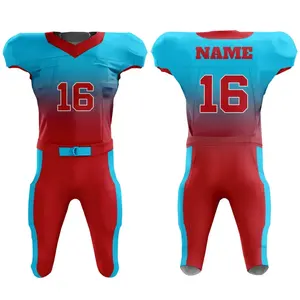 2025 Uniforme de fútbol americano de calidad superior 100% Poliéster Durable Trendy Athletic Fit Short Printed Team Wear Servicio OEM - Product Image 4