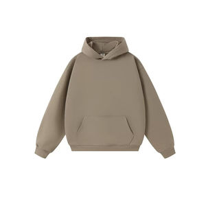 Wholesale Top High Quality Cotton Blank Plain Heavyweight Oversized <b>Hoodies</b> No <b>String</b> Custom Logo Puff Printing Hoodie <b>for</b> men - Product Image 5