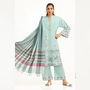 Salwar Kameez เสื้อผ้าสำหรับผู้หญิงที่มีน้ำหนักเบาปักลายทางการ - Product Image 1