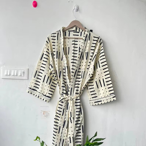 Kimono corto de algodón de verano para mujer, vestidos casuales estampados para sus túnicas de regalo perfectas - Product Image 1