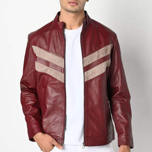 Veste en cuir pour homme de haute qualité, nouvelle arrivée, décontractée, vêtements d'extérieur, col en duvet, style punk, moto, lavée, manches longues, sans capuche, hiver - Product Image 6