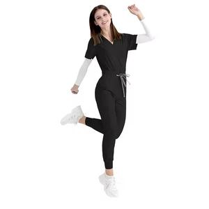 Trajes médicos al por mayor de alta calidad enfermera médico uniformes de talla grande mujeres Scrubs tela peinada gran oferta precio barato hecho - Product Image 5