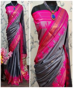 Bollywood Style Nouvelle Arrivée Dernier Designer Banarasi Coton Doux Soie Saree pour Femme Indienne par Vêtements Ethniques Robe Ethnique - Product Image 3