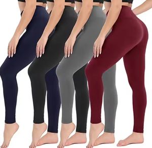 Vêtements de sport pour femmes, leggings de yoga de fitness à taille mi-haute, respirants, séchage rapide, spandex/polyester, coutures multiples, plusieurs couleurs - Product Image 1