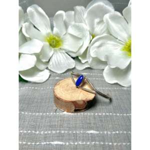 Handmade Navajo Cultural Collectible Lapis & Sterling <b>Silver</b> <b>Cuff</b> <b>Bracelet</b> - Product Image 3