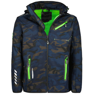 Elegante chaqueta transpirable de poliéster con cremallera para hombre Softshell con forro polar, Capucha ajustable, prendas de vestir, chaqueta con logotipo personalizado - Product Image 2