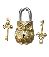 Cadenas hibou en laiton massif de meilleure qualité Serrure de porte de bureau à collectionner avec deux clés directement du fabricant indien