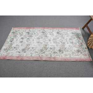 Vintage 3.5x5.9 ft Rug, Turkish Rug, <b>Red</b> Floral Rug <b>Wool</b> - Product Image 4