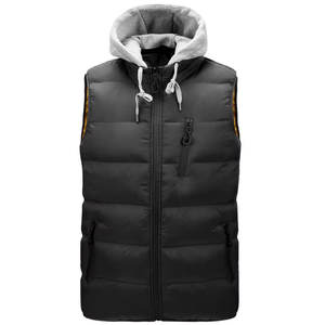 Venta caliente OEM personalizado de los hombres de invierno cálido chaqueta acolchada chaleco Casual ligero Color sólido sin mangas chaleco chaqueta para hombres - Product Image 5