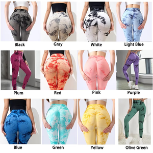 Pantalones de Yoga sin costuras con tinte de corbata personalizado, mallas de cintura alta para entrenamiento, levantamiento, Fitness, deporte, mujer, ropa deportiva para correr - Product Image 1